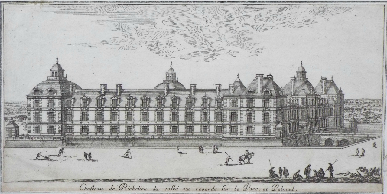 Print - Chateau de Richelieu du coste qui regarde sur le Parc, et Palmail.